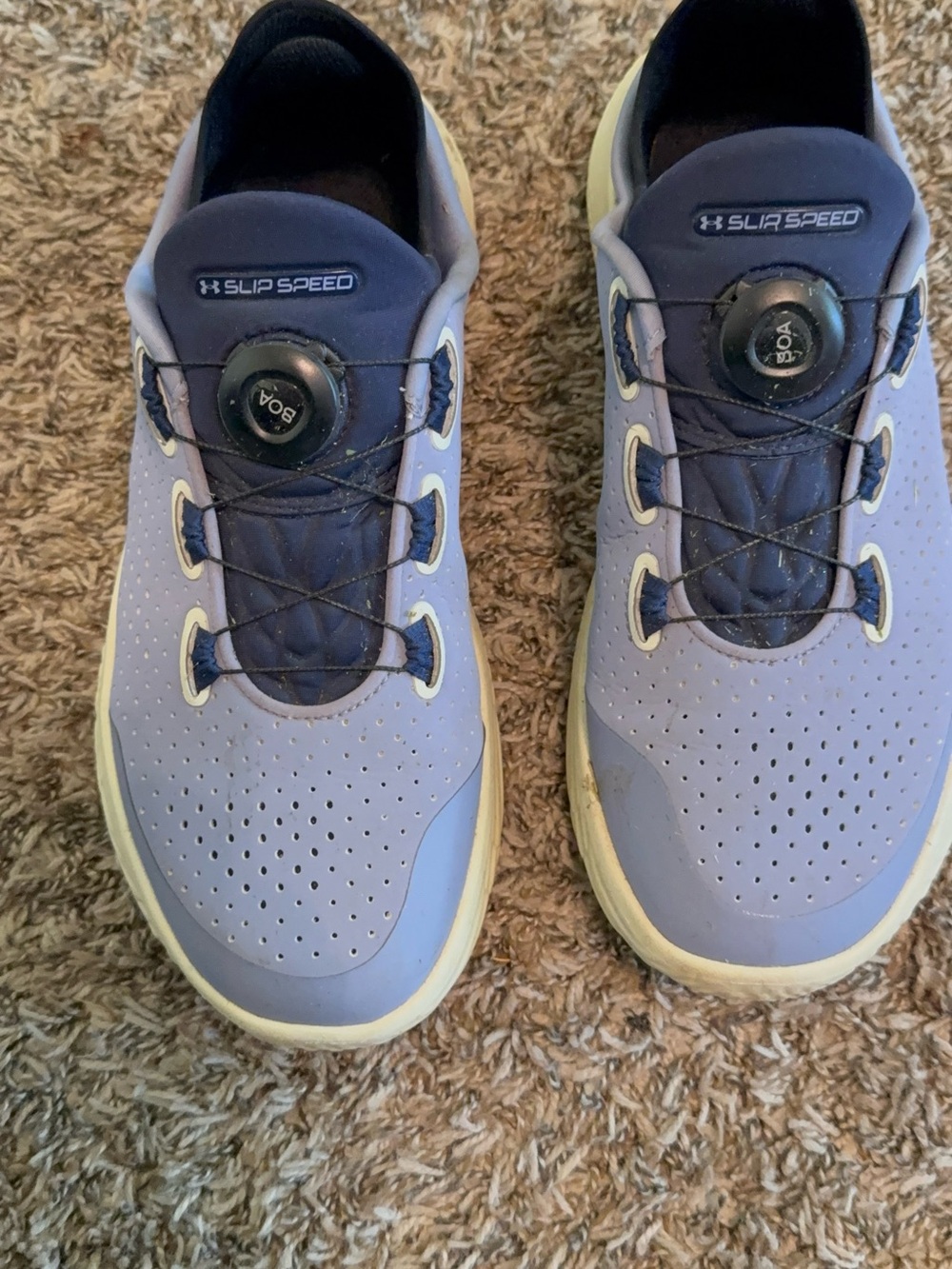 Under Armour Men's Athletic Shoes Lavender and Navy BOA Lace